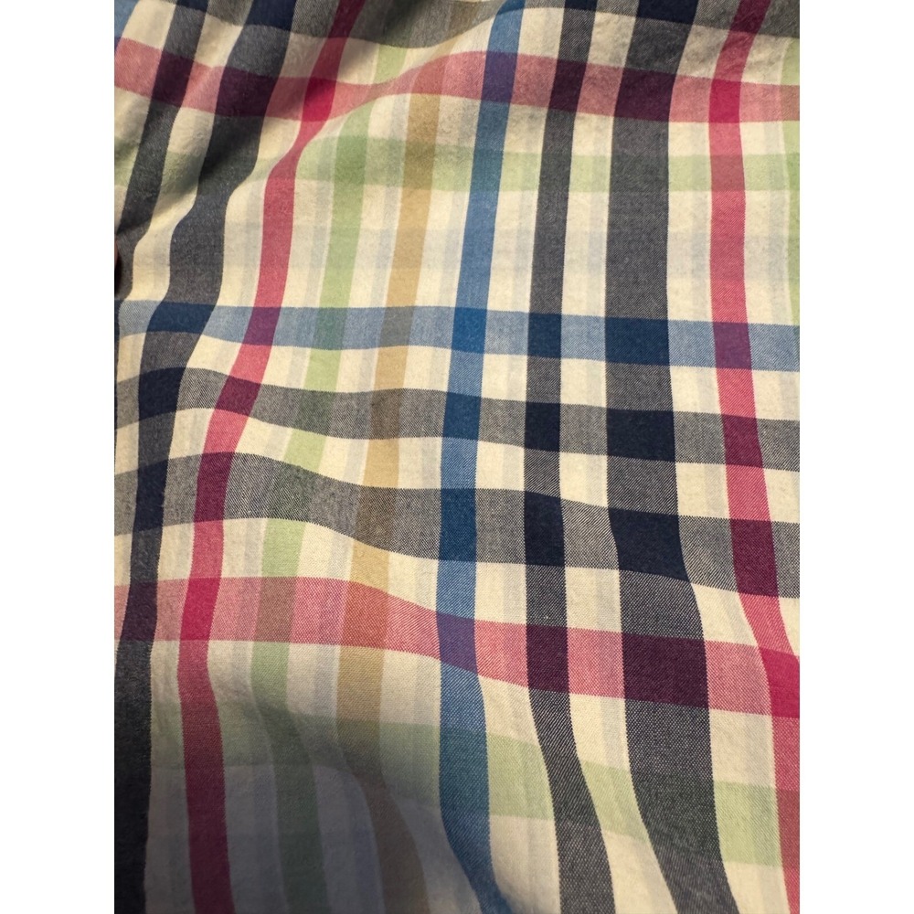 Tailorbyrd plaid striped button down oxford shirt pink‎ gingham flip sleeves. L - Picture 5 of 7